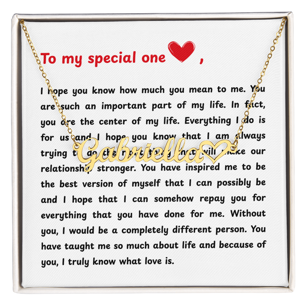 Personalized To My Special One Heart Name Necklace