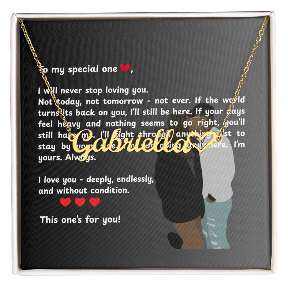 Personalized To My Special One Heart Name Necklace