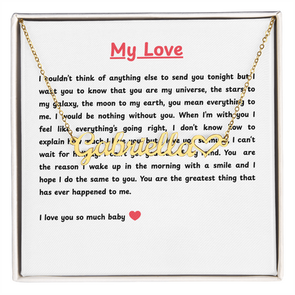 Personalized My Love Heart Name Necklace