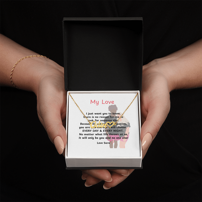 Personalized My Love Heart Name Necklace