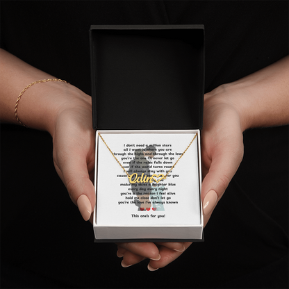 Personalized This One's For You Heart Name Necklace