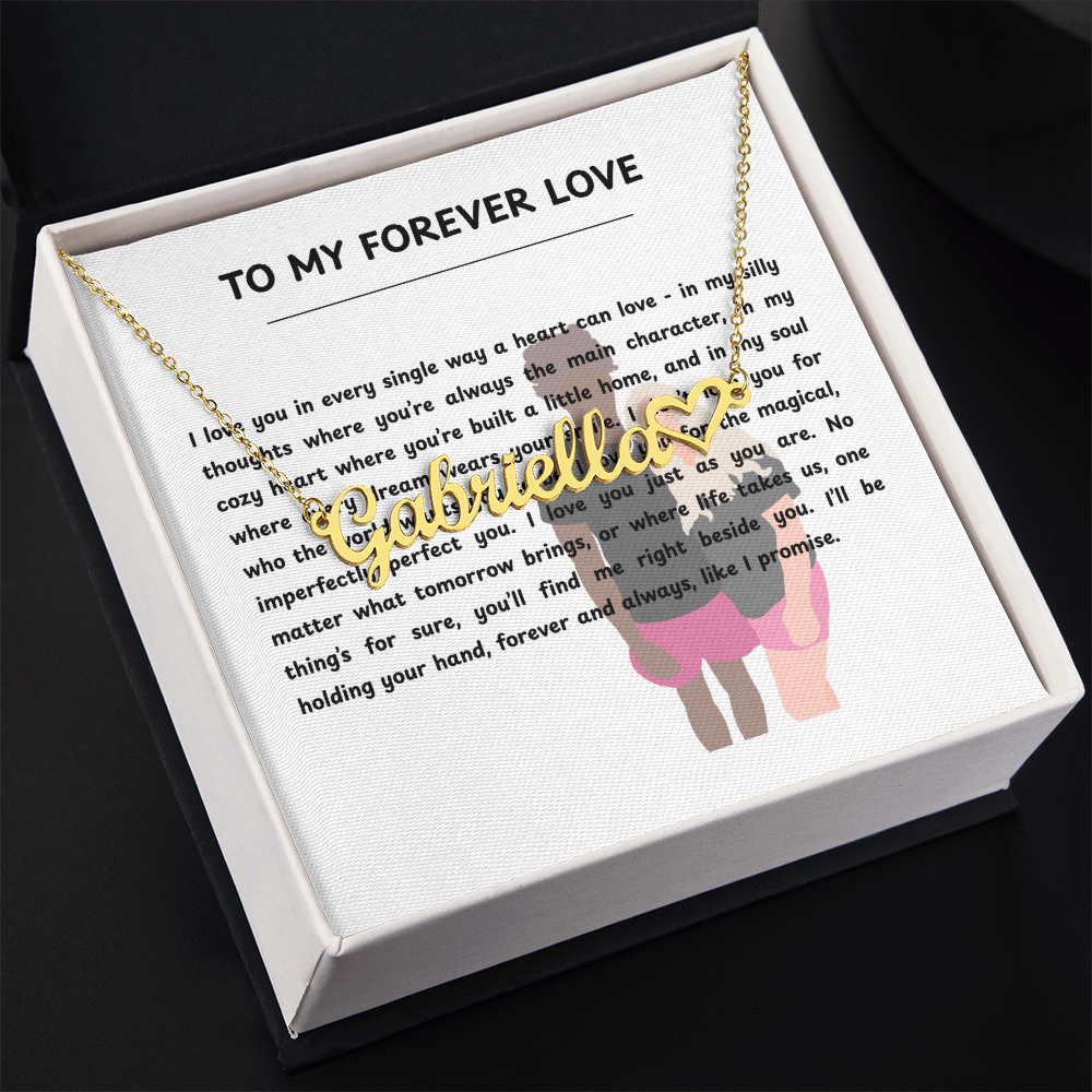Personalized To My Forever Love Heart Name Necklace