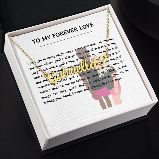 Personalized To My Forever Love Heart Name Necklace