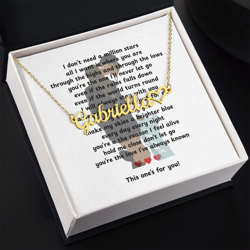 Personalized This One's For You Heart Name Necklace
