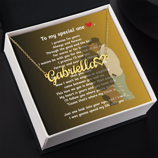 Personalized To My Special One Heart Name Necklace