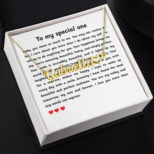 Personalized To My Special One Heart Name Necklace