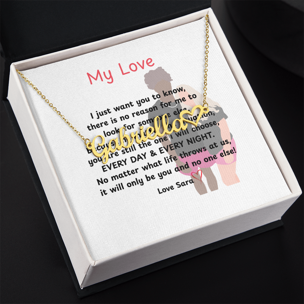 Personalized My Love Heart Name Necklace