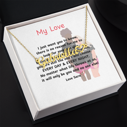 Personalized My Love Heart Name Necklace
