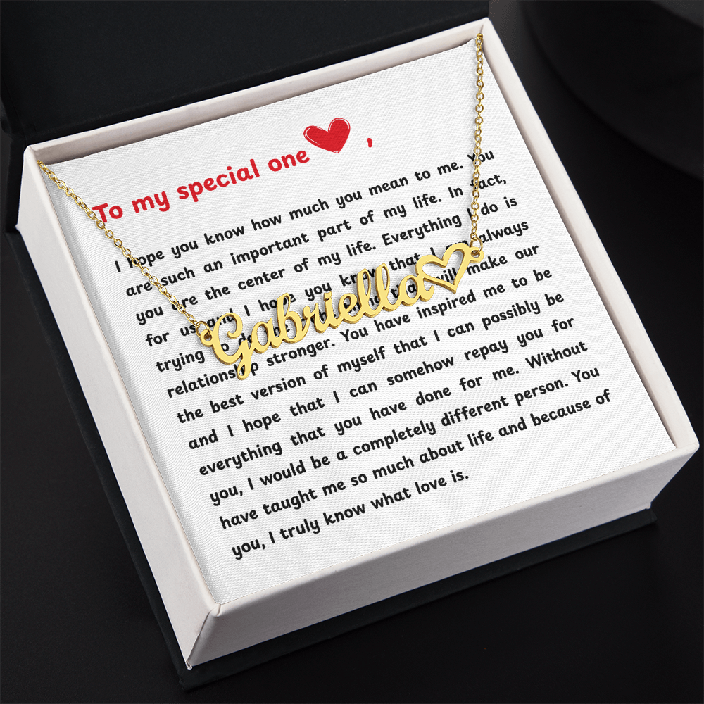 Personalized To My Special One Heart Name Necklace