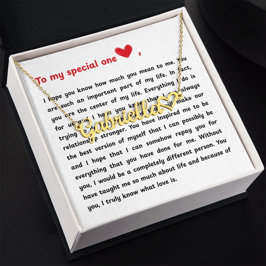 Personalized To My Special One Heart Name Necklace