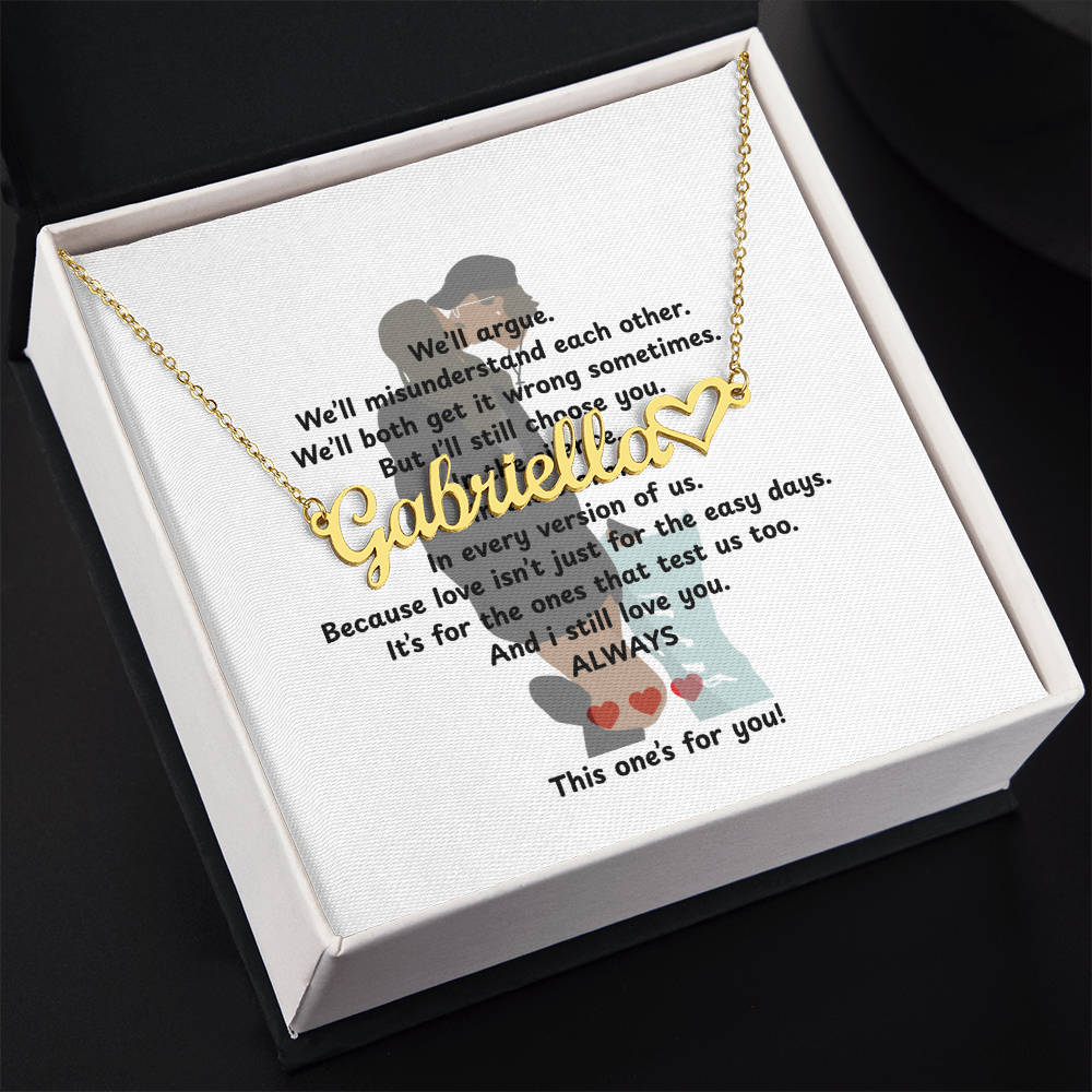 Personalized This One's For You Heart Name Necklace