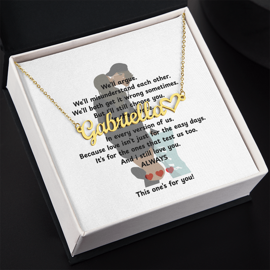 Personalized This One's For You Heart Name Necklace