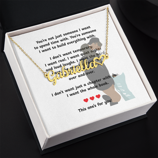 Personalized This One's For You Heart Name Necklace