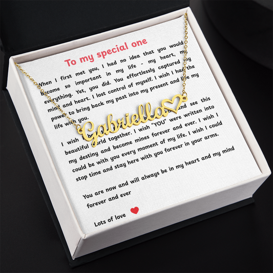 Personalized To My Special One Heart Name Necklace