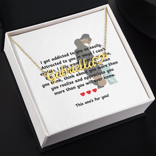 Personalized This One's For You Heart Name Necklace