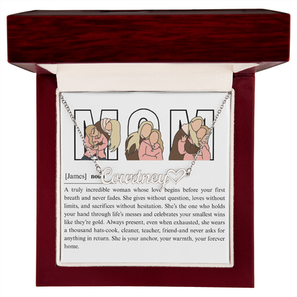 Personalized Mom Heart Name Necklace