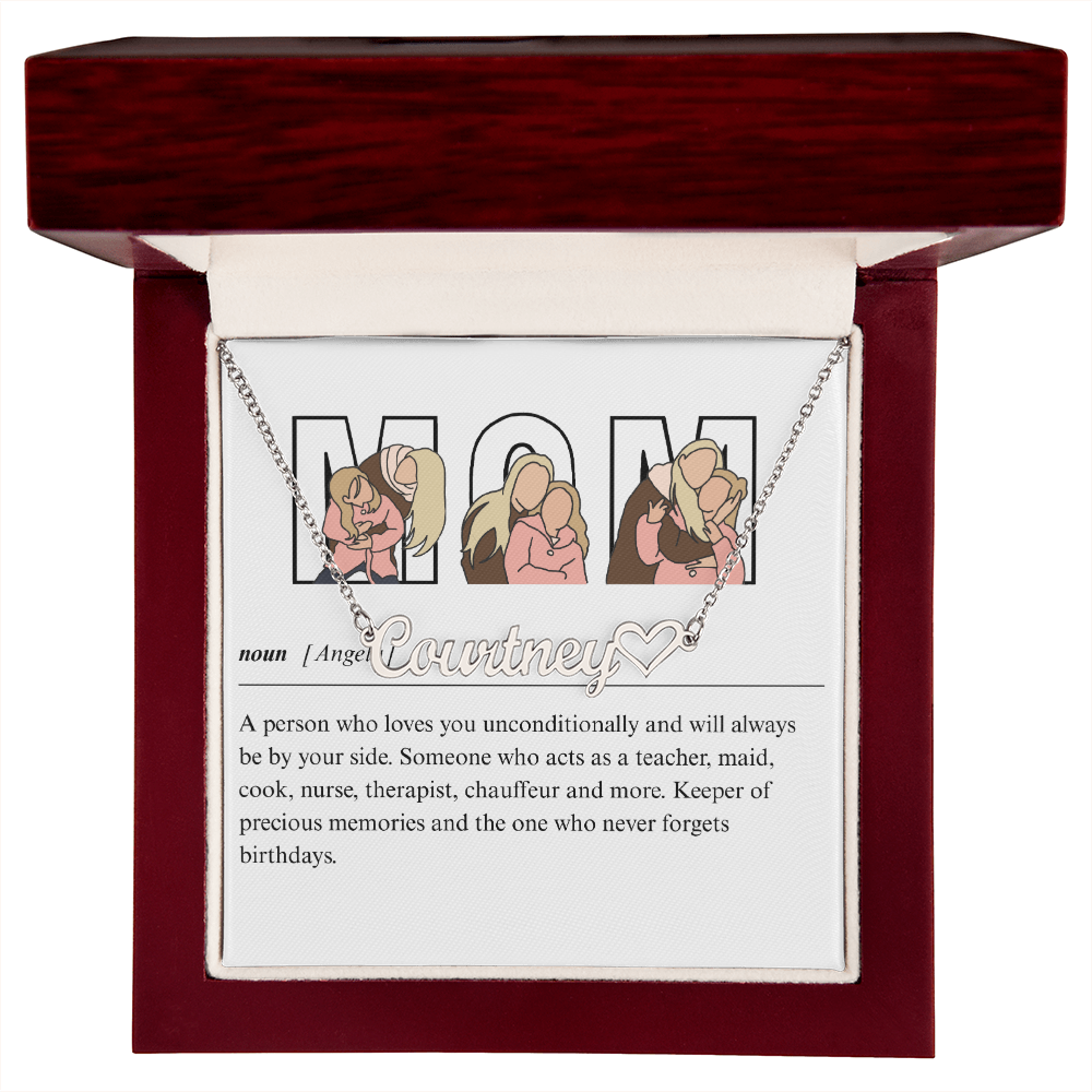 Personalized Mom Heart Name Necklace
