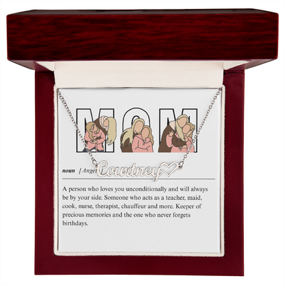 Personalized Mom Heart Name Necklace
