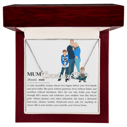 Personalized Mum Heart Name Necklace