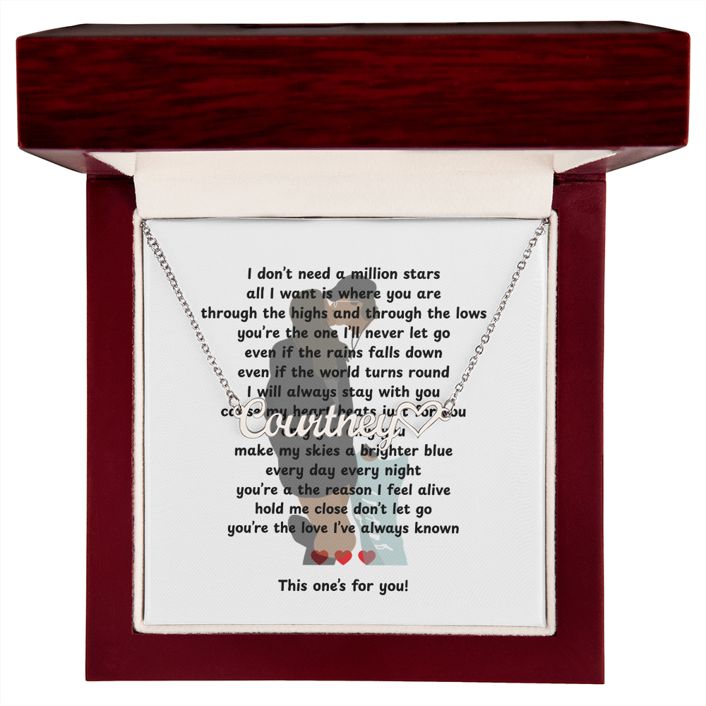 Personalized This One's For You Heart Name Necklace