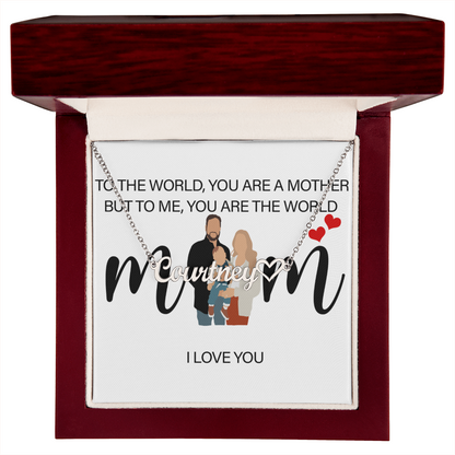 Personalized Mom I Love You Heart Name Necklace