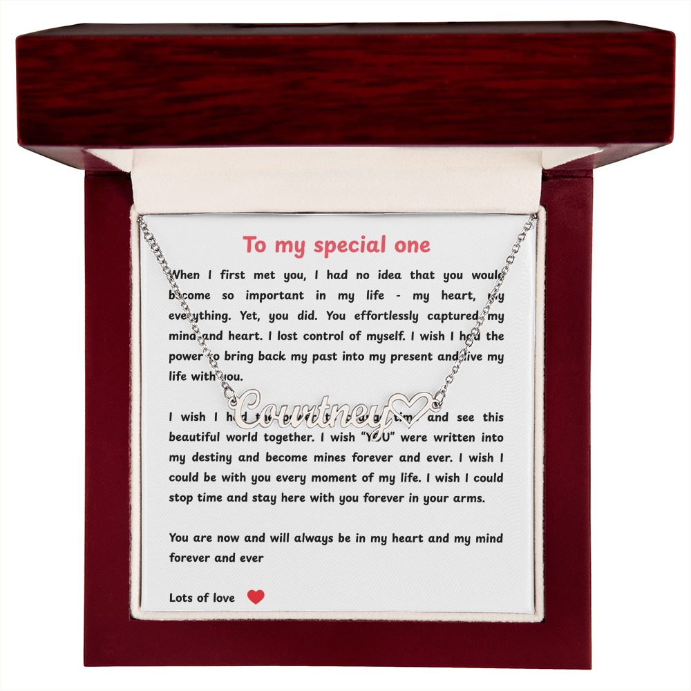 Personalized To My Special One Heart Name Necklace
