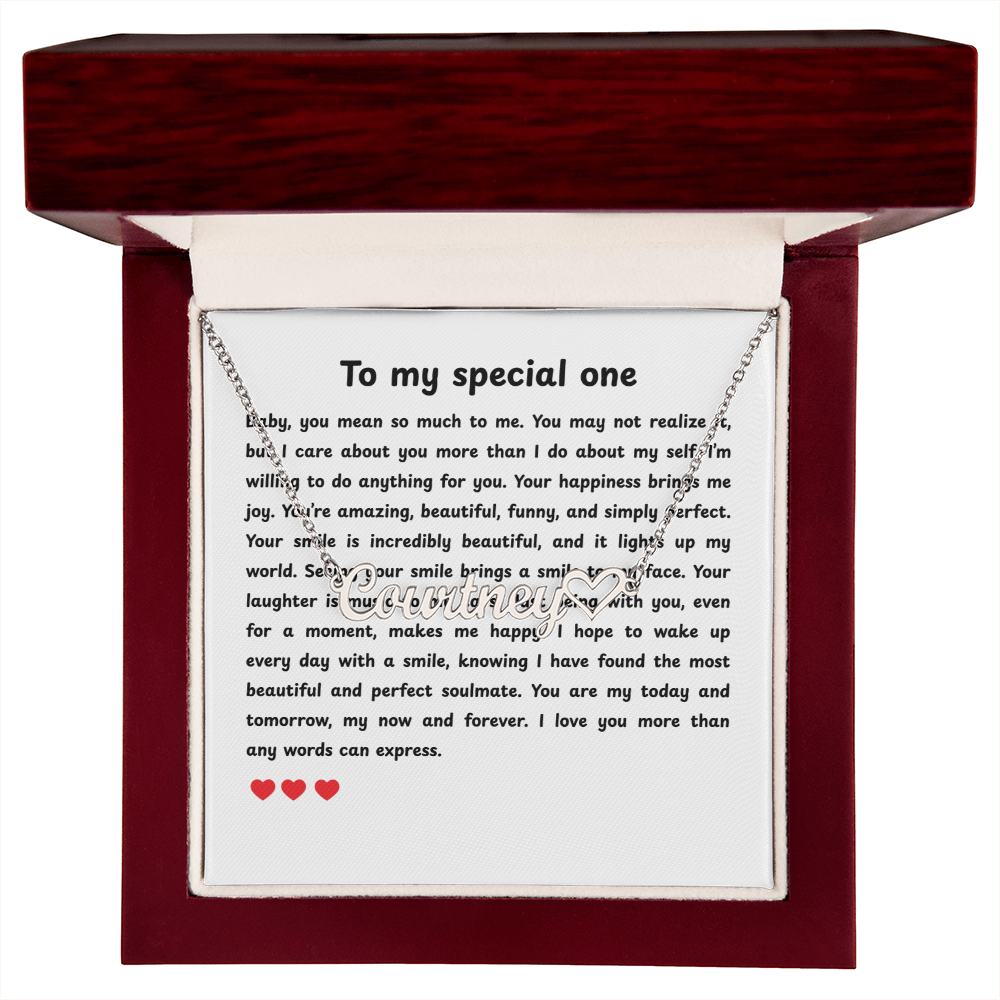 Personalized To My Special One Heart Name Necklace