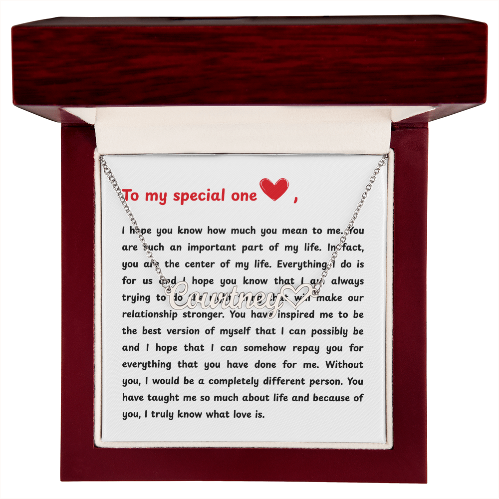 Personalized To My Special One Heart Name Necklace