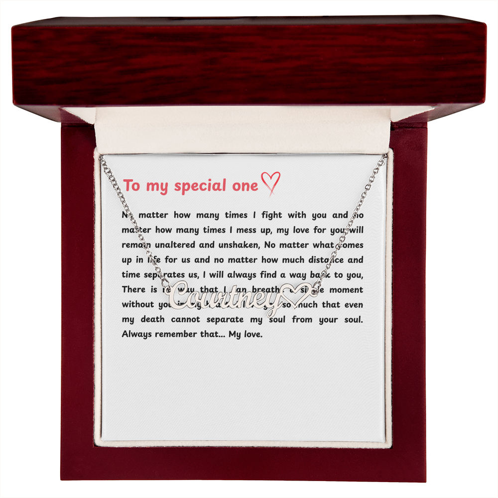 Personalized To My Special One Heart Name Necklace