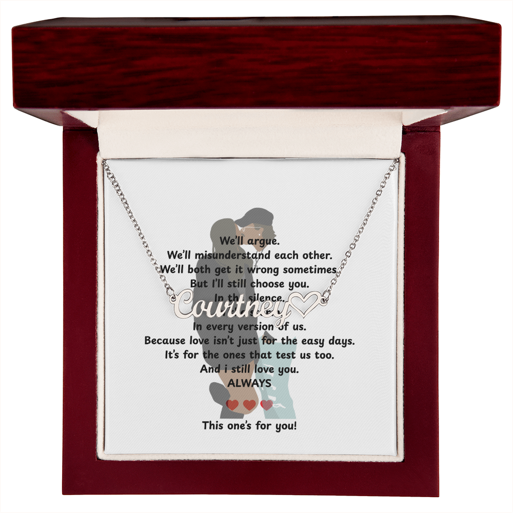 Personalized This One's For You Heart Name Necklace