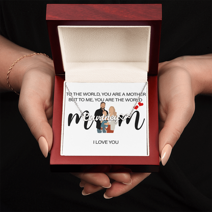 Personalized Mom I Love You Heart Name Necklace
