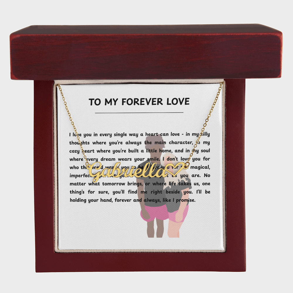 Personalized To My Forever Love Heart Name Necklace