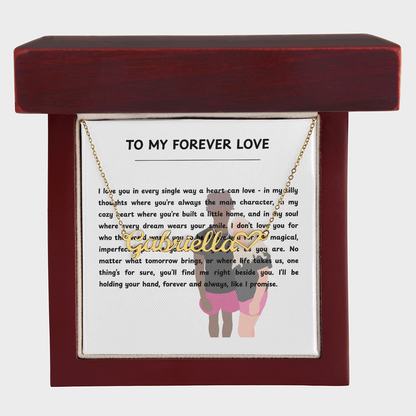 Personalized To My Forever Love Heart Name Necklace