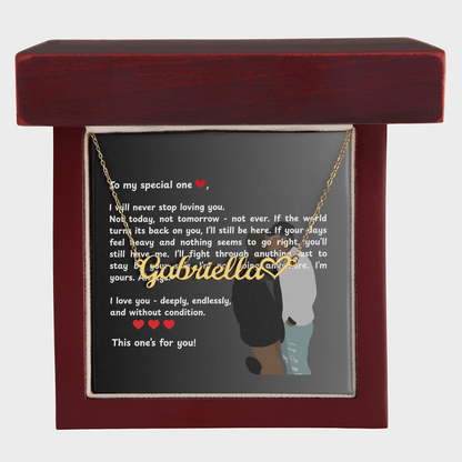 Personalized To My Special One Heart Name Necklace