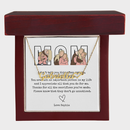 Personalized Mom Heart Name Necklace