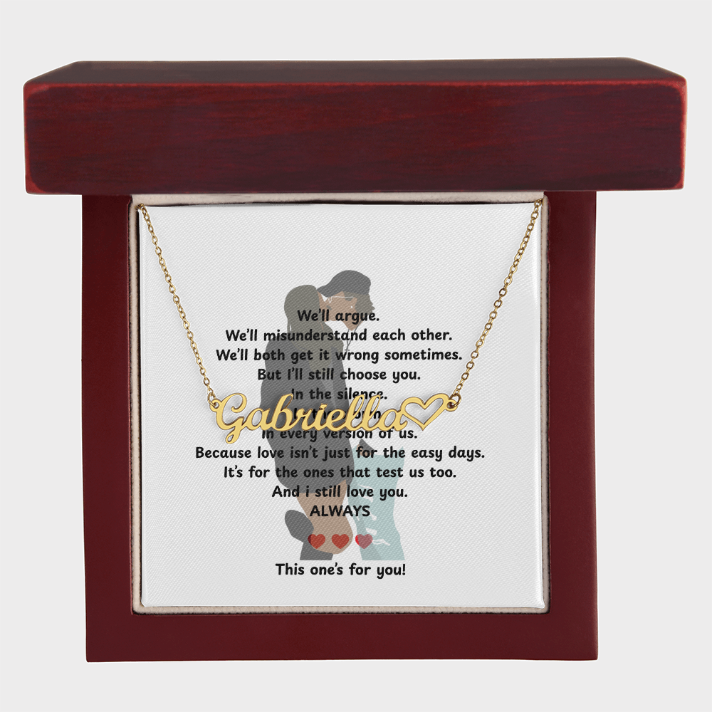 Personalized This One's For You Heart Name Necklace