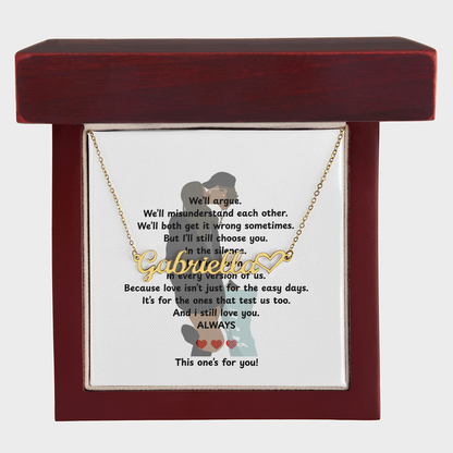 Personalized This One's For You Heart Name Necklace