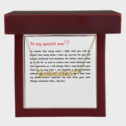 Personalized To My Special One Heart Name Necklace