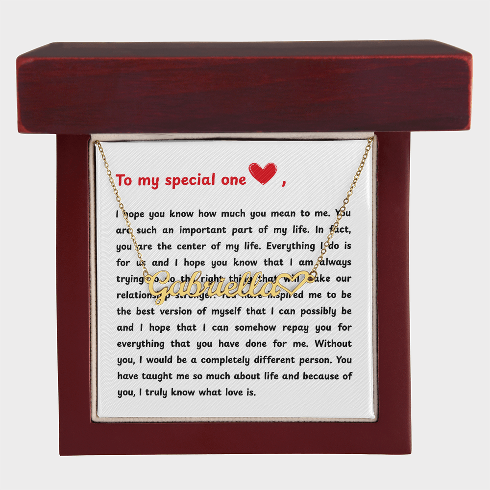 Personalized To My Special One Heart Name Necklace