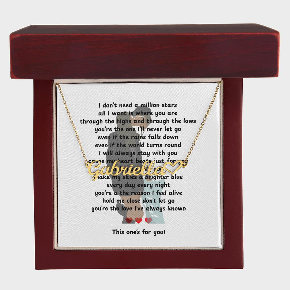 Personalized This One's For You Heart Name Necklace