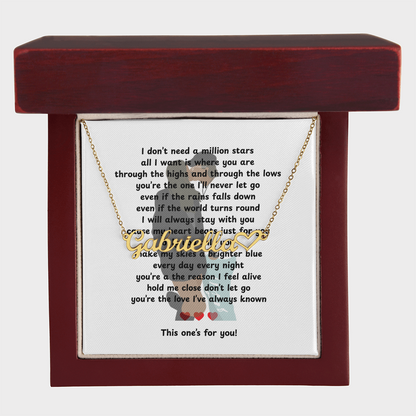 Personalized This One's For You Heart Name Necklace