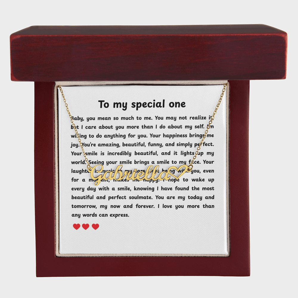 Personalized To My Special One Heart Name Necklace