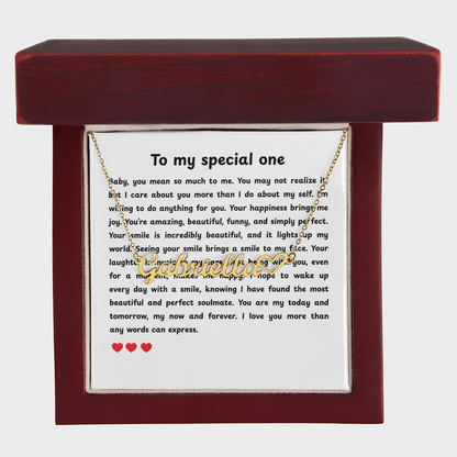 Personalized To My Special One Heart Name Necklace