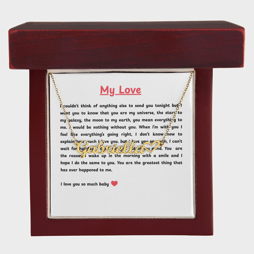 Personalized My Love Heart Name Necklace