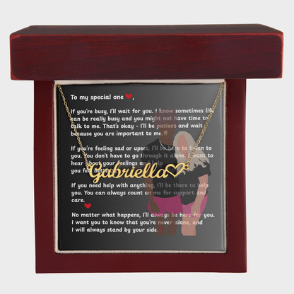 Personalized To My Special One Heart Name Necklace