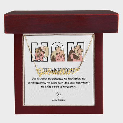 Personalized Mom Heart Name Necklace