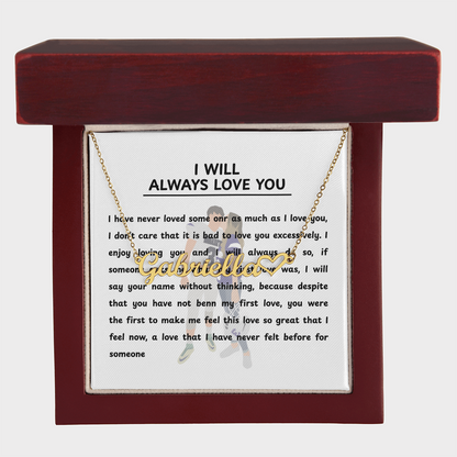 Personalized I Will Always Love You Heart Name Necklace