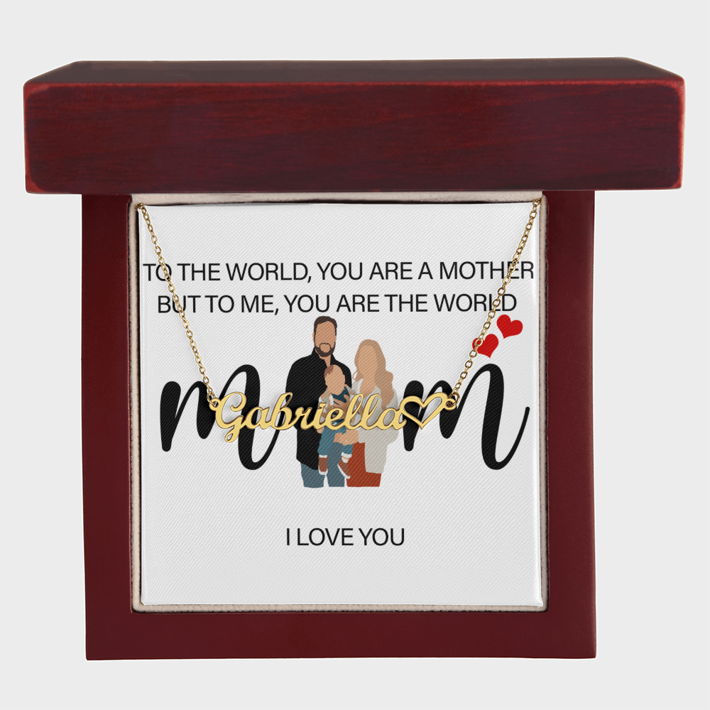 Personalized Mom I Love You Heart Name Necklace
