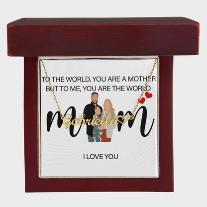 Personalized Mom I Love You Heart Name Necklace