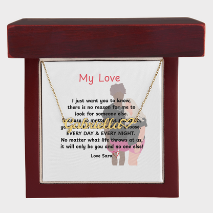 Personalized My Love Heart Name Necklace